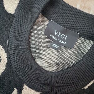 Vici Black and Cream Sweater Dress